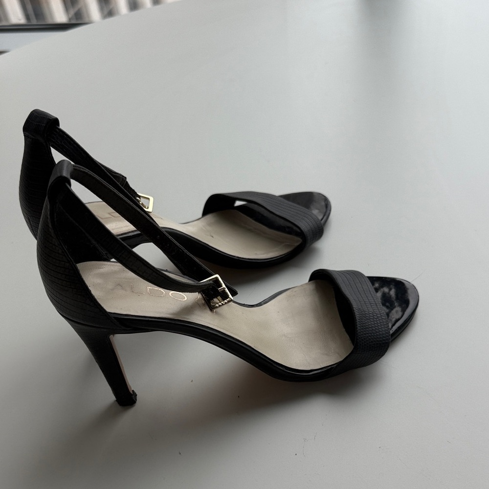 Aldo Elegant Black Heeled Sandals